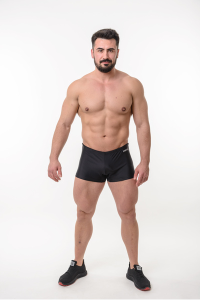 Плавки спортивные мужские боксёрки короткие ACTIX Varadero черные [серия PRO] для пляжа и бассейна