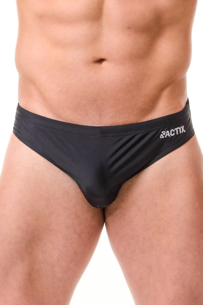 Плавки мужские спортивные ACTIX Copacabana черные [серия PRO] бриф с широкой резинкой