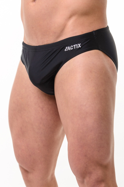 Плавки мужские спортивные ACTIX Copacabana черные [серия PRO] бриф с широкой резинкой