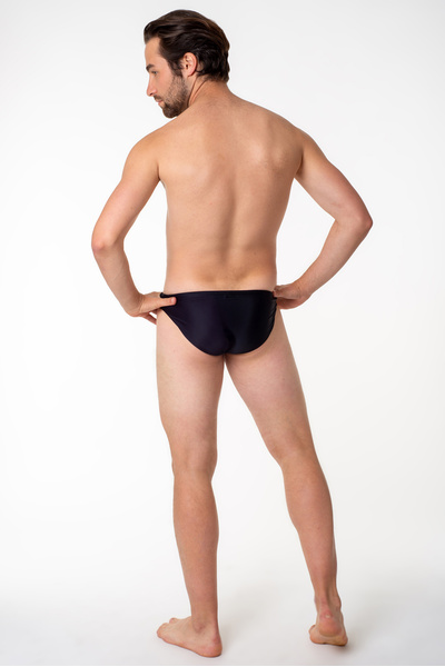 Плавки мужские спортивные слип ACTIX Ibiza черные [серия PRO] узкая резинка