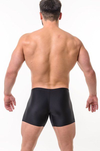 Плавки мужские ACTIX Phelps черные [серия PRO] боксерки средней длины