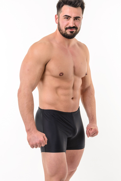 Плавки мужские ACTIX Phelps черные [серия PRO] боксерки средней длины