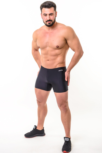 Плавки мужские ACTIX Phelps черные [серия PRO] боксерки средней длины