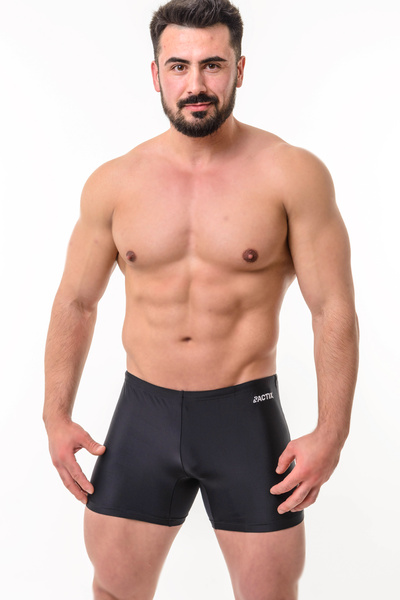 Плавки мужские ACTIX Phelps черные [серия PRO] боксерки средней длины