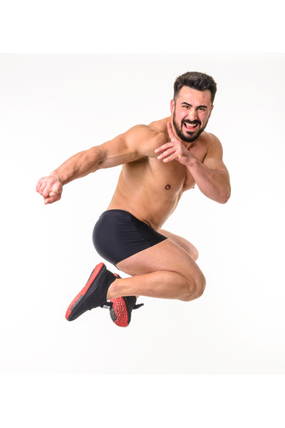 Плавки спортивные мужские боксёрки короткие ACTIX Varadero черные [серия PRO] для пляжа и бассейна