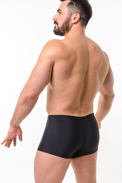 Плавки спортивные мужские боксёрки короткие ACTIX Varadero черные [серия PRO] для пляжа и бассейна