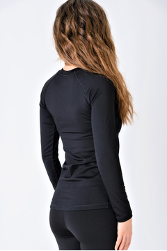 Photo 5 Термокофта (лонгслив) женская тёплая ACTIX Promenade, черная, утеплённая микрофлисом