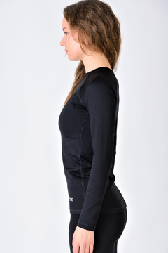 Photo 4 Термокофта (лонгслив) женская тёплая ACTIX Promenade, черная, утеплённая микрофлисом