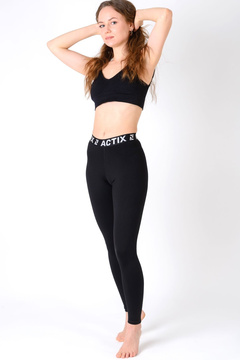 Термолосины женские тёплые зимние ACTIX Promenade, чёрные утепленные микрофлисом